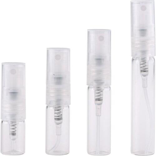100Pieces/Lot 2ML Mini Perfume Bottle with Spray Transparent Glass bottles Portable empty cosmetic container For Travel parfum