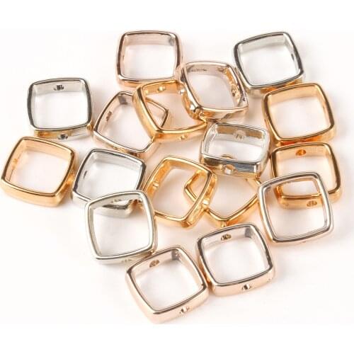 13mm Square Bead Frame CCB Circle Frame Spacer Beads Jump Ring Connector for Beading Earring Bracelet Necklace Jewelry Making