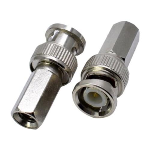 2pcs BNC Male plug adapter Connector for Twist-on Coaxial RG59 Cable for cctv video camera Surveillance H10