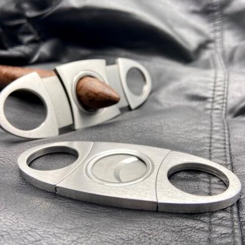 2Pcs Cigar Cutter Sharp Stainless Steel Cigar Guillotine Pocket V Cut Clipper Cigar Accessories Tool Opener Scissors