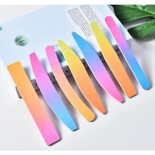 Professional Nail File and Buffers for Women Girls Natural Emery Boards 100/180 Grit Neon Color 2 PCS Pack