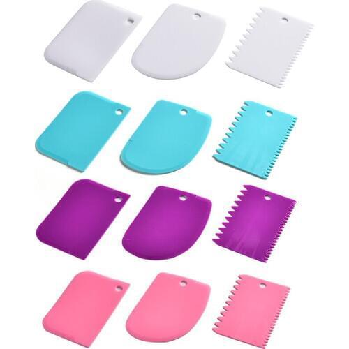 3 pcs/set Dough Cake Cutter Slicer Spatula for Cake Cream Scraper Cake Blade Spatula For Cake Patisserie Cake Tool