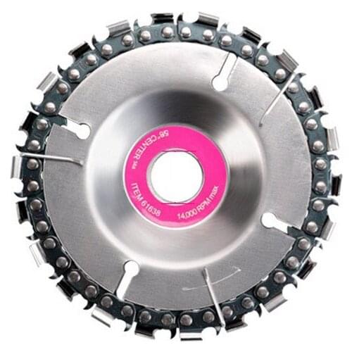 4 inch 22-tooth angle grinder chain disk woodworking chain saw cutting blade slotted blade serrated blade black chain disk