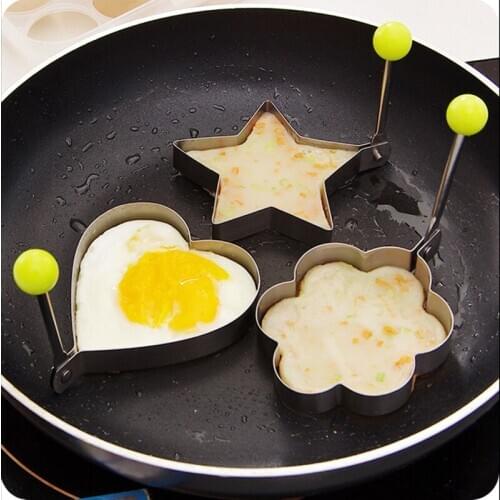 4Pcs DIY Fried Egg Mold Stainless Pancake Device Creative Love Heart Breakfast Cooking Tools Kitchen Accessories Tools