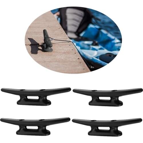 4pcs Heavy Duty 4' Nylon Marine Boat Flat Top Low Cleat Rope Tie Hardware