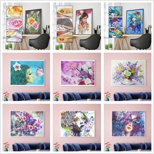 Special shape diamond painting floral cartoon modern pattern DIY 5D embroidery set crystal art