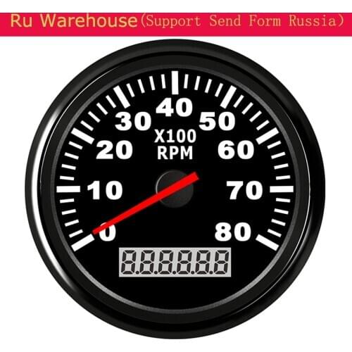 Car Tachometer For Boat Accessories Marine Motorcycle Gasoline Engine Motor Hour Counter Hourmeter Rpm Tacho Meter 12V LCD Gauge