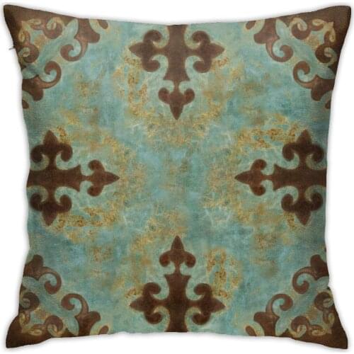 Turquoise Leather Cowboy Throw Pillow Covers Decorative 18x18 Inch Pillowcase Square Cushion Cases for Home Sofa Bedroom