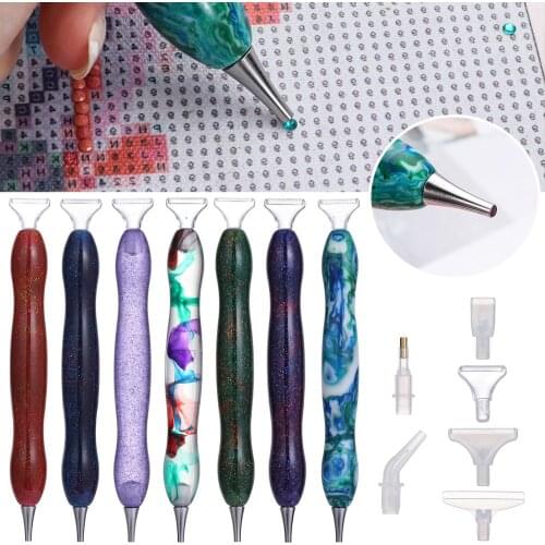 Glitter Powder Resin Diamond Painting Pen Alloy Replacement Pen Heads Point Drill Pen for Diamond Painting Cross Stitch Nail Art