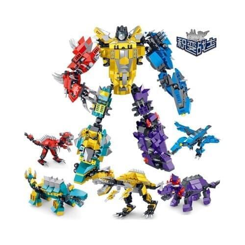 Deformation Dinosaur Warrior Robot Building Block Project Tyrannosaurus Rex Children Toy Set Boy Gift Bricks
