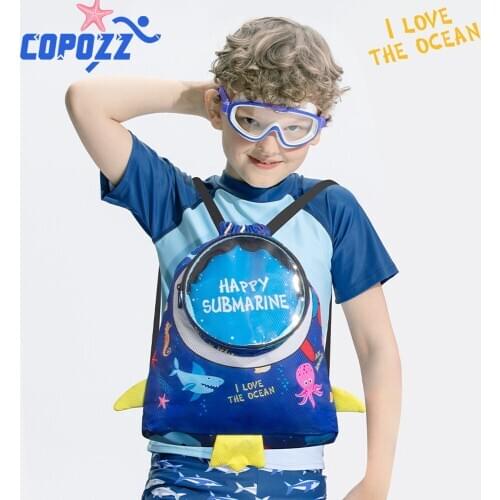 COPOZZ Child Waterproof Backpack Sports Bags Kids Boys Girls Swimming Backpack Combo Dry Wet Bags Camping Pool Beach Outdoor