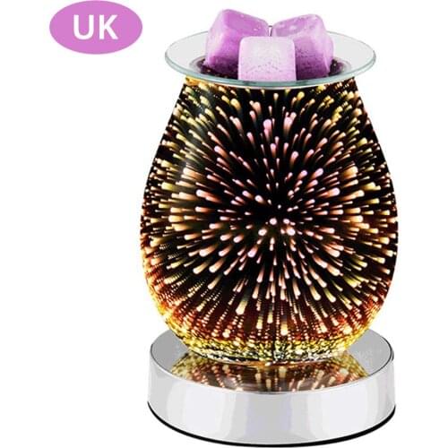 3D Aroma Lamp Electric Wax Melt Burners 3D Fireworks Effect Oil Burner Touch Sensitive Night Light For Gifts & Decor