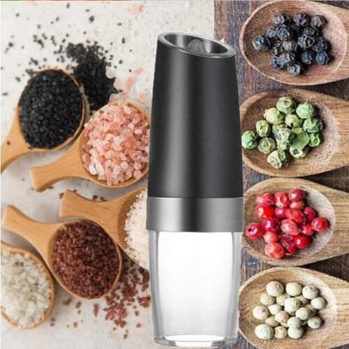 Electric Salt Pepper Grinder Stainless Steel Pepper Salt Mill With Blue LED Light Perfect For Different Cooked Food Kitchen Tool