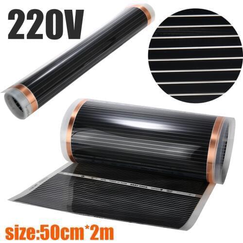 220V Electric 60 Degree Home Floor Infrared Underfloor Heating Warm Film Mat Household Electric Heating Pads Mayitr 50cmx2m