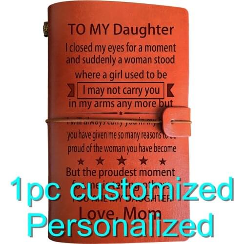 Engraved Leather Journal Personalized Gift For Men Women Husband Graduation BJ022 A6 Notebook Diary Custom Message Quote Girls