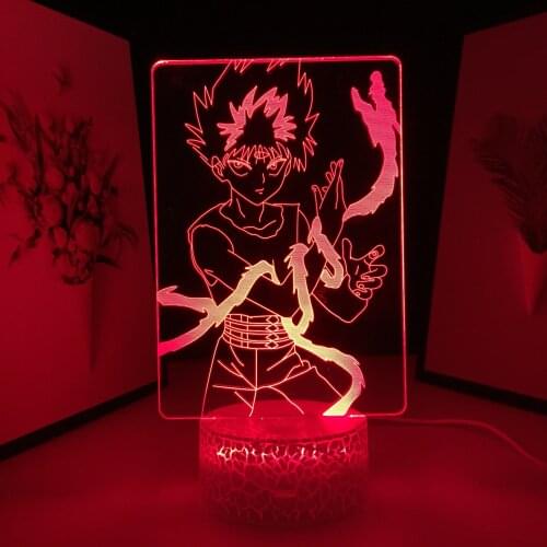 Hiei Figure Yu Yu Hakusho Anime 3D LED Light Nightlight for Birthday Gift Bedroom Decor Nightlight Manga Room LED Night Lamp