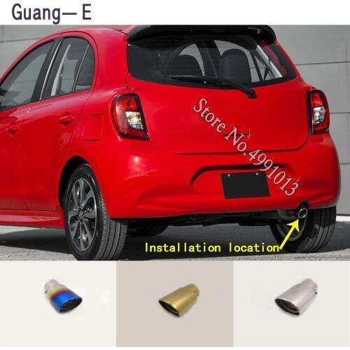 For Nissan Micra 2009-2018 car body stickers cover muffler exterior back end pipe dedicate exhaust tip tail outlet ornament 1pcs