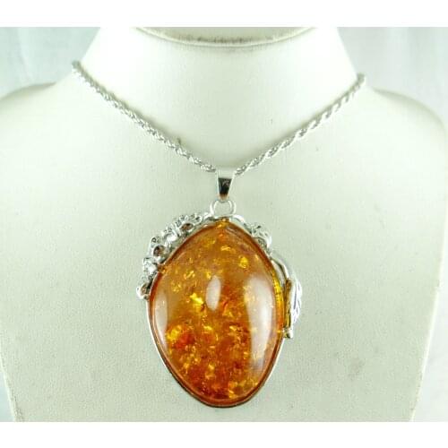 The New Fashion Precious Modernist teardrop golden honey pressed Ambers Pendant Necklace jewellery making A27