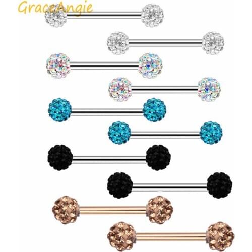 1pair Hoop Punk Piercing Clip Boday Jewelry Barbell Rhinestone Ear Studs Eyebrow Nipple Nose Septum Lip General Piercings Bar