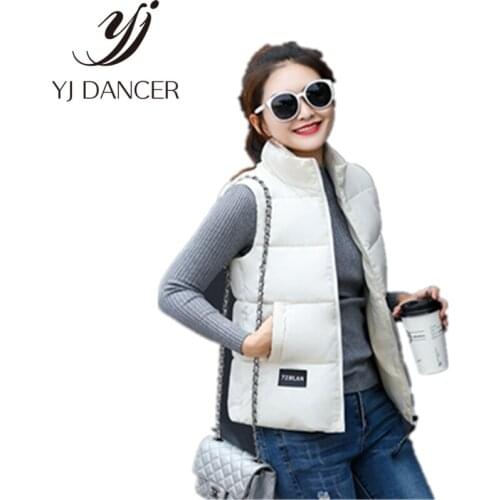 Autumn Winter Fashion Womens Clothing Keep Warm Down Cotton Pure Color sleeveless Vest jacket Womens Cotton clothing Ljj0040