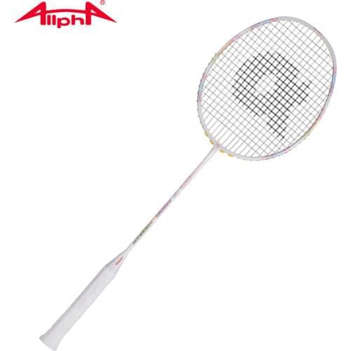 Alpha Badminton Rackets Single Racket Element Carbon Fiber Badminton Lightweight Racket 28pounds