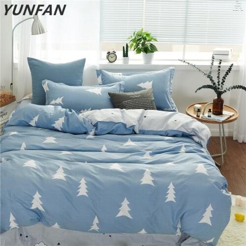 Luxury bedclothes White Christmas tree Bedding sets 100% Cotton plant bed linen duvet cover pillowcase twin queen king size