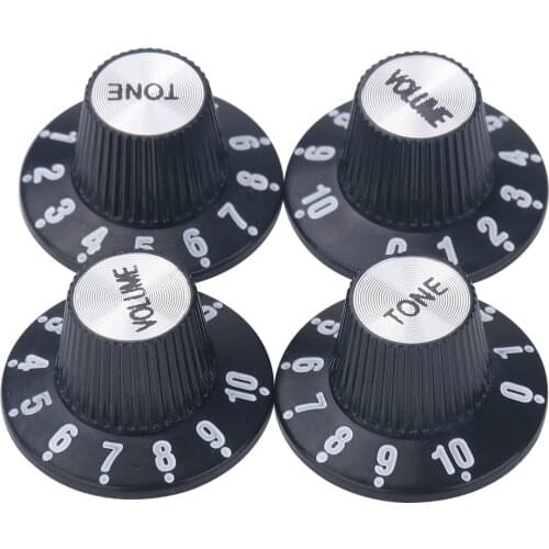 Hight Hat Silver Reflector Volume Tone Speed Control Knob 4pcs /2pcs Electric Guitar Knobs for Electric Guitar