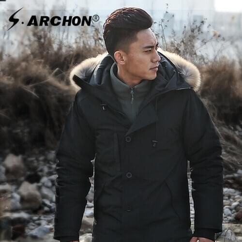 S.archon Men's Parkas With A Hood