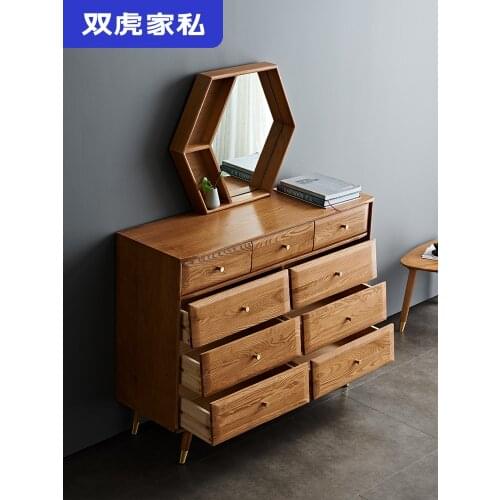 Double tiger furniture solid wood nine bucket cabinet northern Europe simple modern storage drawer cabinet bucket cabinet drawer