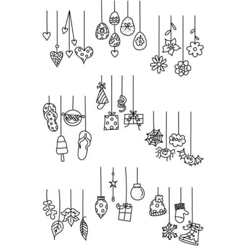 Flag Pulling Ornament Silicone Clear Seal Stamp DIY Scrapbooking Stamps Decor 95AA