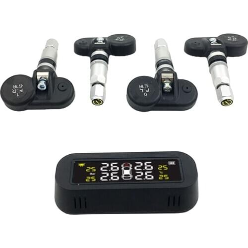 Tire Pressure Monitoring System Solar USB Monitor Detection with Internal Built-in Sensor (0-6.8BAR) Car Tyre Indicator