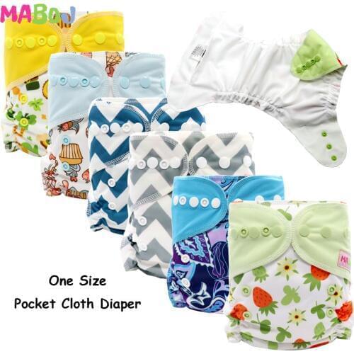 MABOJ Cloth Diapers Baby Pocket Diaper Nappy One Size Pocket Nappy Washable Reusable Diapers Waterproof Fit Most Babies 8-38lbs