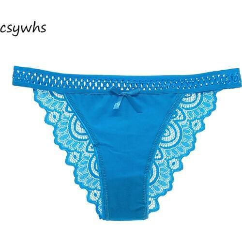 CSYWHS 3pc Underwear Women Cotton Sexy Lace Half Hips Cover Hipster Panties Girls Briefs Ladies Knickers for Women