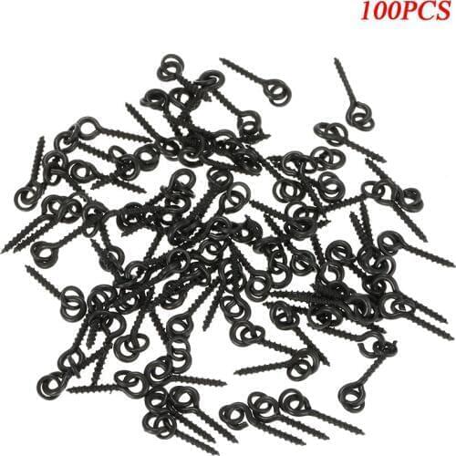 100Pcs Threaded Boilie Bait Screws for Carp Hair Rigs Hooks Carp Fishing Terminal Tackle