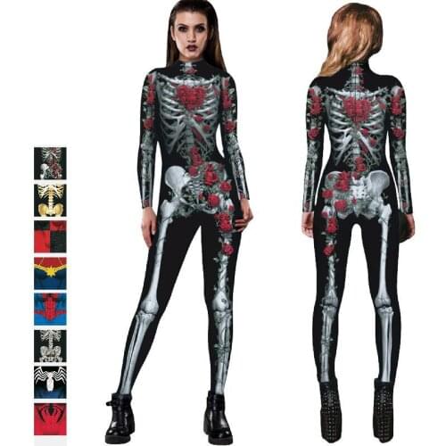 Stereoscopic 3d Digital Printing Skull Womens Jumpsuit New Anime Cosplay Costumes Cosplay Halloween Costumes Gifts