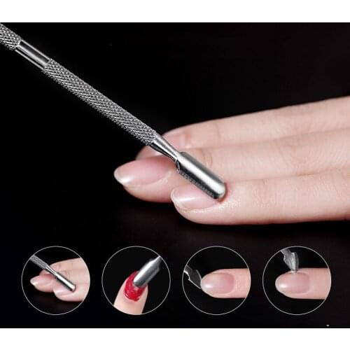1Pcs Stainless Steel Double Head Cuticle Pusher Manicure Tools for Nails Art Non-Slip Nail Cuticle Remover Accessories