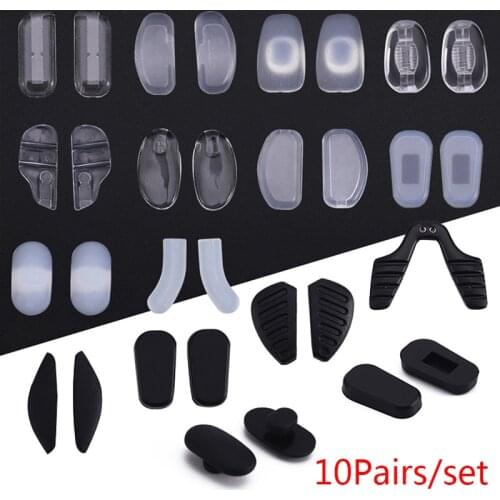 10Pairs Nose Pads Soft Clear Sunglass Glasses Eyeglasses Oval Anti-Slip Screw On Oval Nose Pads Eyewear Accessories Parts + Gift