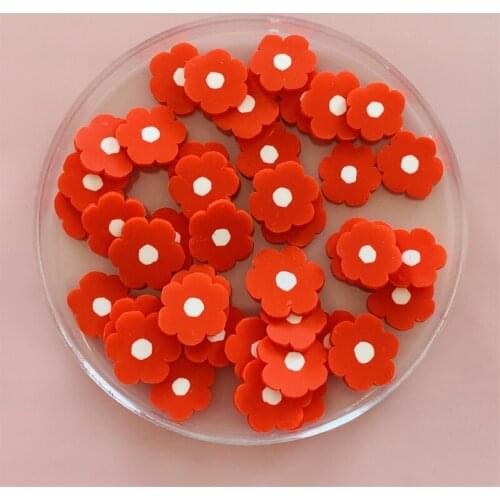 50g Red Flower Polymer Clay Sprinkles Slice Craft DIY Simulation Flower Dessert Accessories Slime Filling Nail Phone Dec