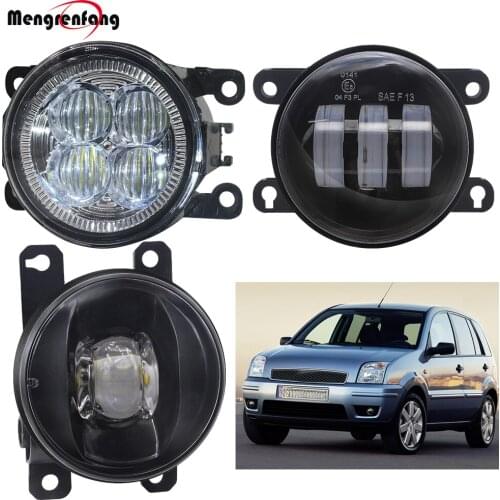 Car LED Lens Fog Light For Ford Fusion Estate JU 2002-2008 Front Bumper Fog Lamp DRL Daytime Running Light White Amber Yellow