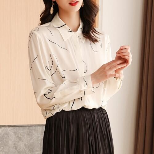 White Shirt Women Silk Top Female Korean Style Woman Blouse Long Sleeve Casual Tops Spring Autumn 2021 Ropa Mujer Pph3664