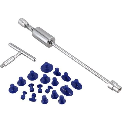 Paintless Dent Repair Hail Removal T Bar Slide Hammer+18pcs Glue Puller Tabs Nin