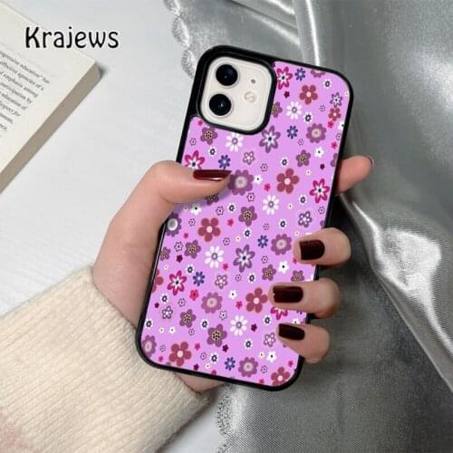 Krajews Flower Power Pink coque Phone Case for iPhone 12 mini 5 6S 7 8 PLUS X XS XR 11 PRO MAX SE 2020 Back Cover Funda Shell