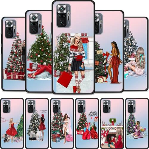 New Year Merry Christmas Case For Xiaomi Redmi Note 10 Pro 5G 7 8 9 Pro 8T 9T 9S 8 8A 9A 9C 9i Silicone Mobile Phone Cover Coque