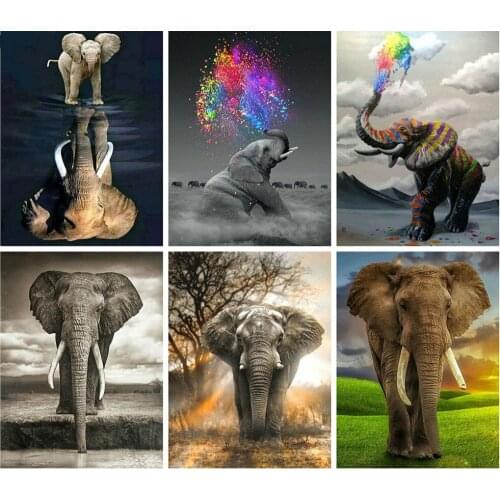 CraftArtGo 5D DIY Diamond Embroidery elephant Full Square Round Rhinestone Mosaic Painting Cross Stitch Flowers Diamond Kit