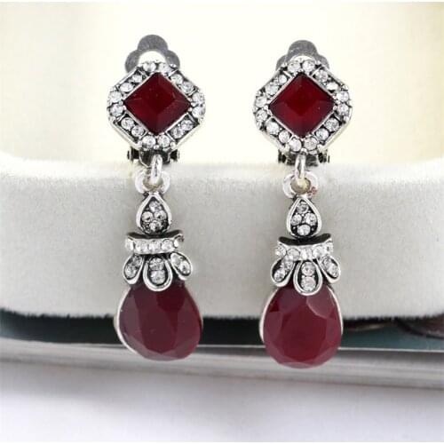 CUTEECO Fashion 2 Colors Statement Austria Blue Crystal Long Earrings Rhinestone Water Elegant Earring Jewelry