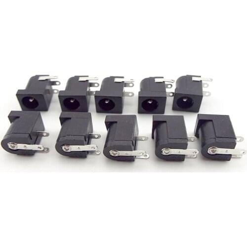 DC-005 DC female Power Jack Supply Socket plug Connectors Barrel-Type Right Angle PCB Mount Terminal 5521 5.5x2.1mm