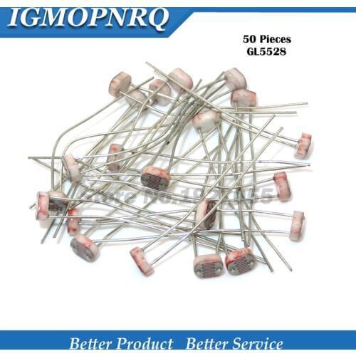 50PCS 5528 GL5528 5MM LDR Photo Light Sensitive Resistor Photoelectric Photoresistor NEW