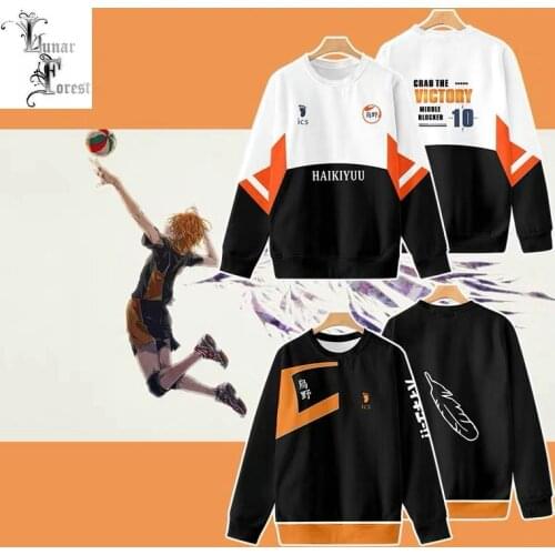 Haikyuu!! Style 3D Printing T-shirt Fashion Round Neck Long Sleeve Popular Japanese Anime Streetwear Plus Size