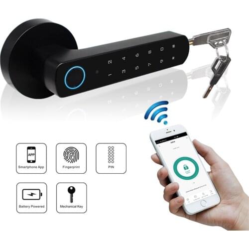 Zinc alloy compact fingerprint smart password lock TUYA app Bluetooth unlock