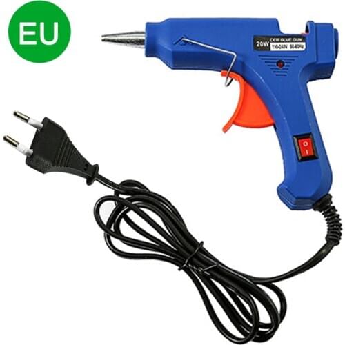Mini Hot Melt Glue Gun Removable Anti-hot Cover Glue Gun Kit with Flexible Trigger for DIY Small Craft Projects & Sealing 20W